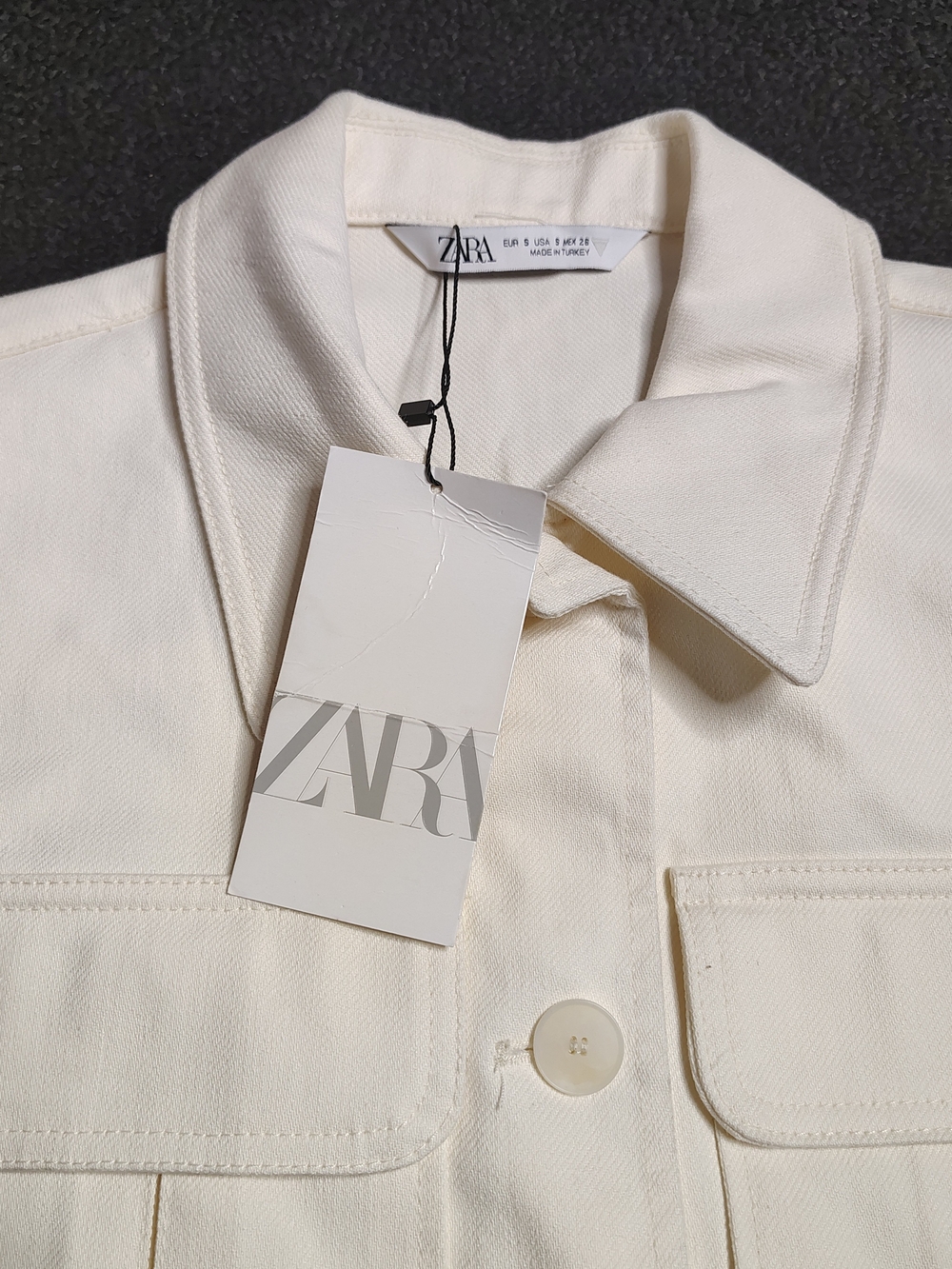 Zara Cream Sleeveless Utility Crop Vest Women's Size Small Nwt